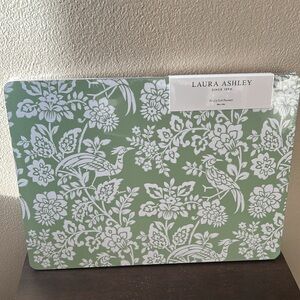 Laura Ashley Set Of 4 Cork Placemats New Floral Birds Spring Green